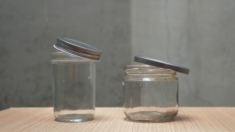 Two empty jars with lids