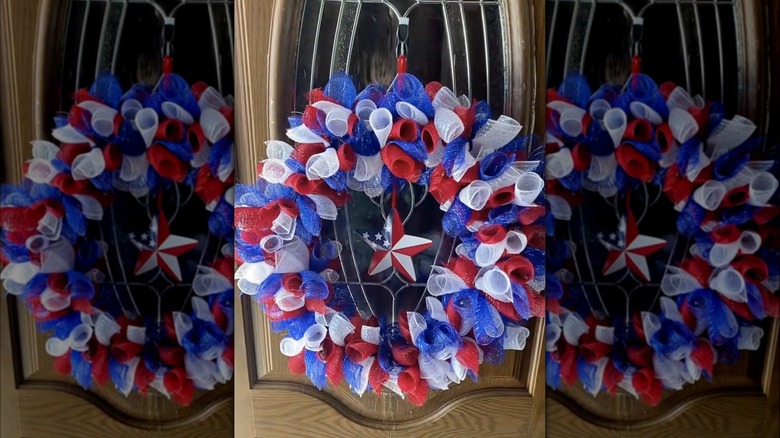 Memorial Day wreath on door