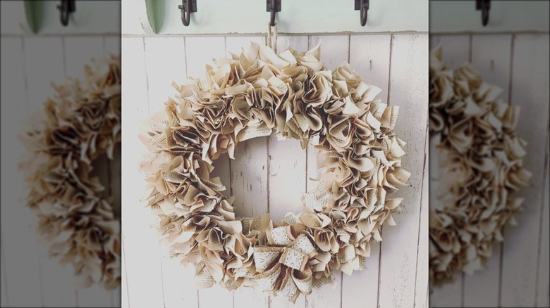 book page wreath