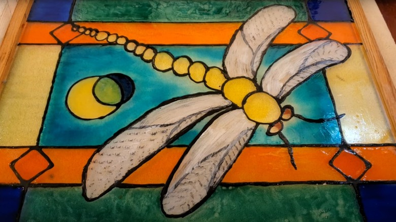 faux-stained glass dragonfly