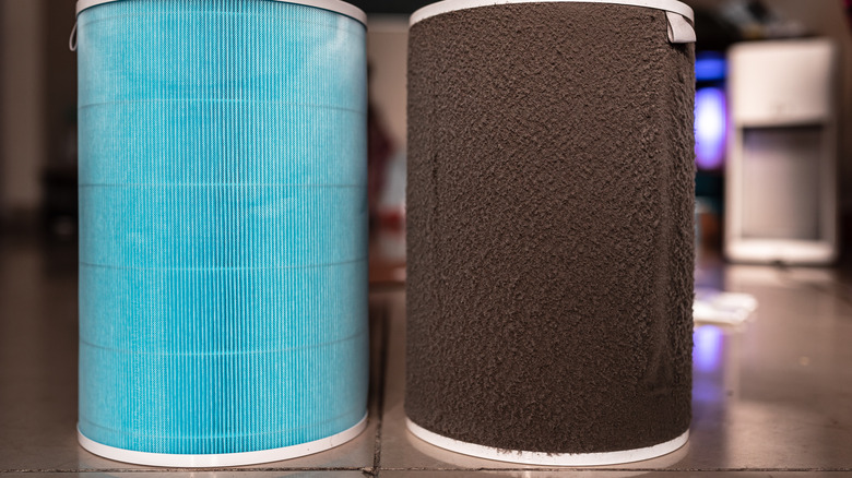 old and new HEPA filters 