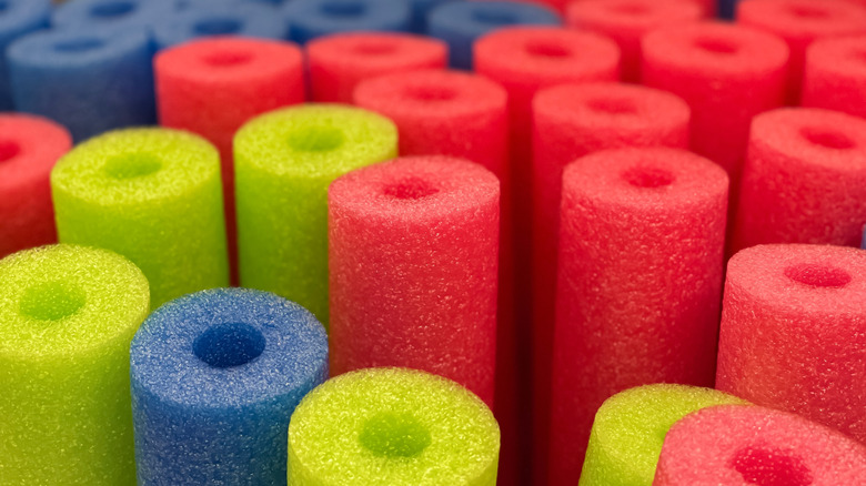 colorful pool noodles