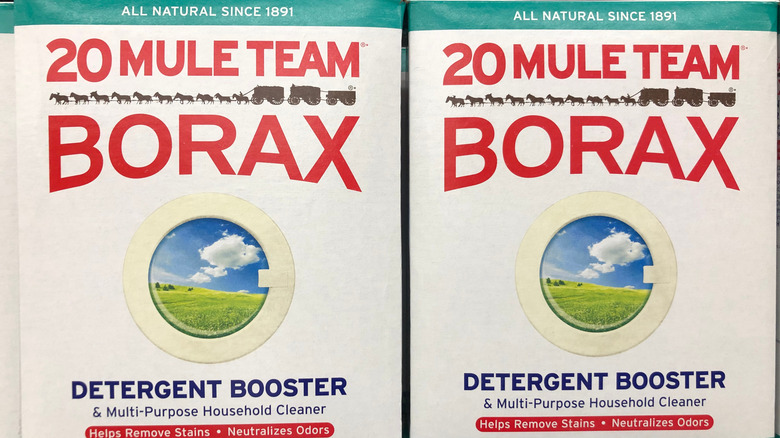 Two boxes of borax side by side