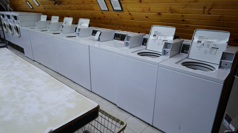 Speed Queen washers in laundromat