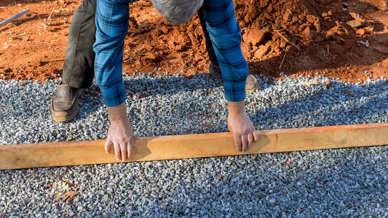 shed foundation pea gravel