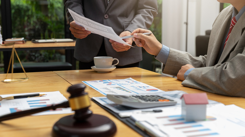 attorney discussing with client