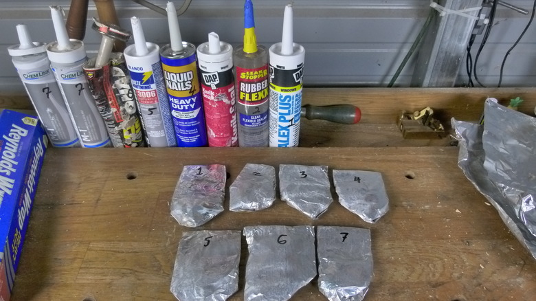 Caulks and corresponding foil packets