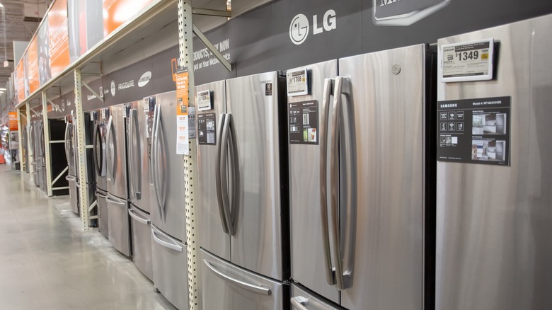 refrigerators on display