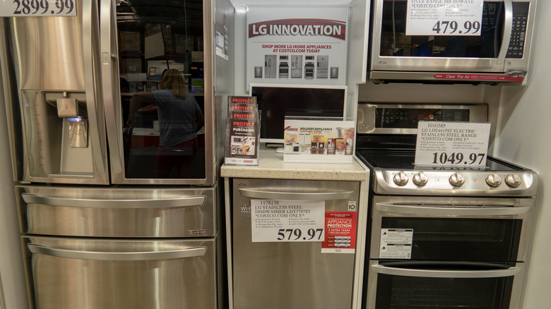 kitchen appliances on display at Costco