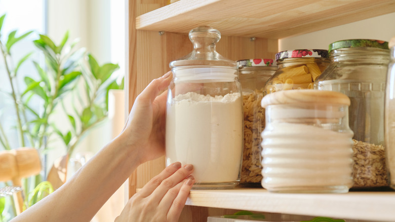 flour in airtight container