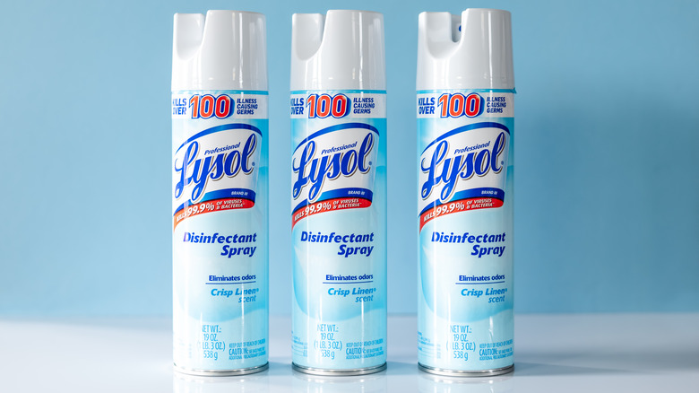 Cans of Lysol spray