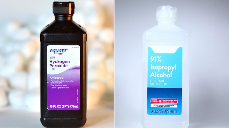 hydrogen peroxide and isopropyl alcohol