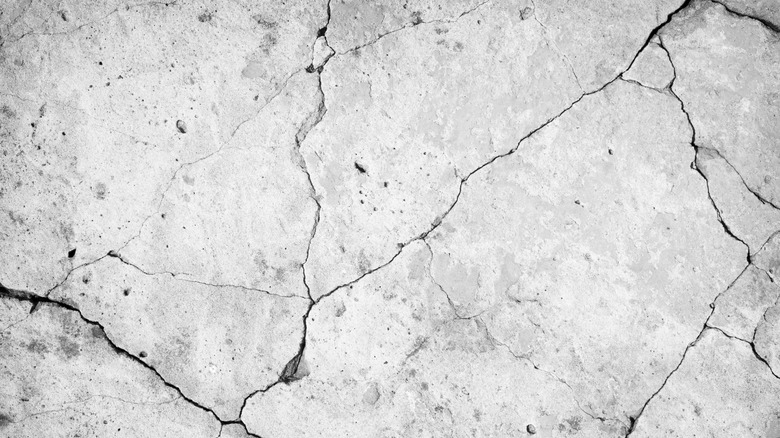 Cracked concrete