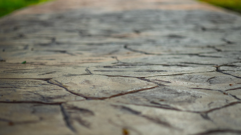 close up of stamped concrete