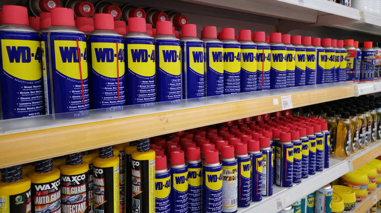 WD-40 cans on store shelves