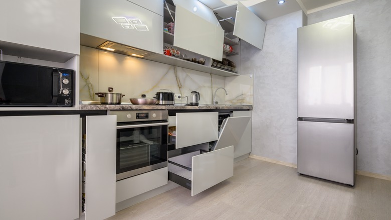 modern trendy white kitchen