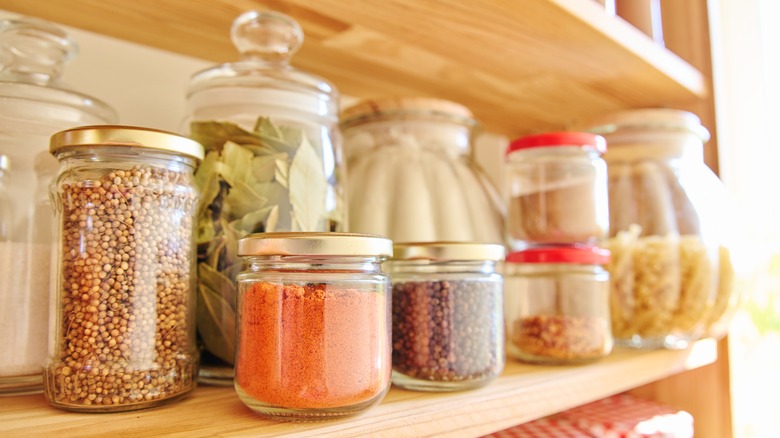 pantry with glass jars