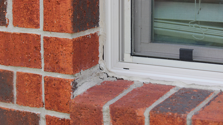 Caulk around windows