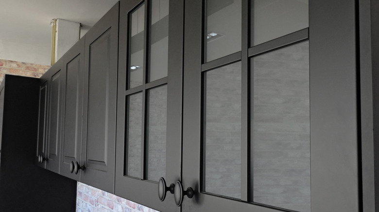 Matte black finished cabinets