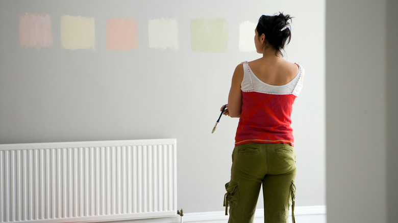 Paint swatches on wall