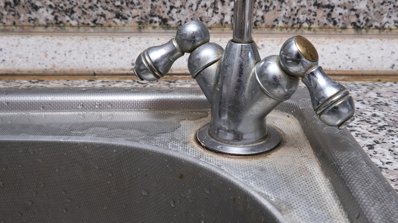 hard water stain on stainless steel sink