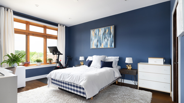 navy blue bedroom