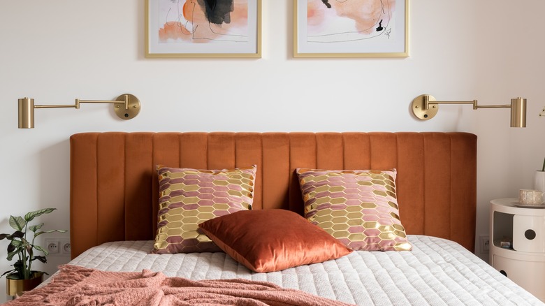 burnt orange headboard