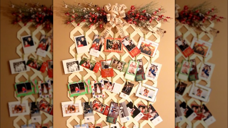 christmas cards on lattice piece