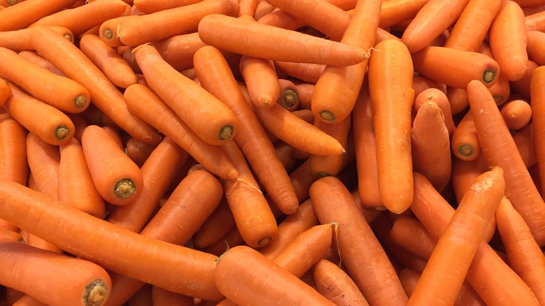 Pile of cooking carrots