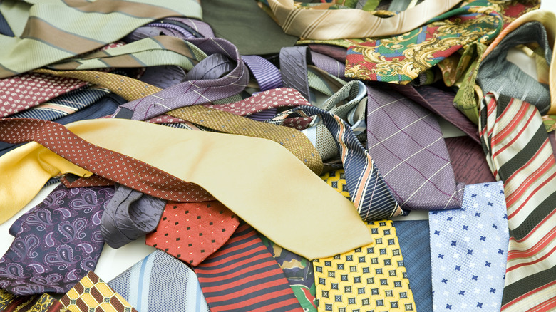 A pile of old neckties