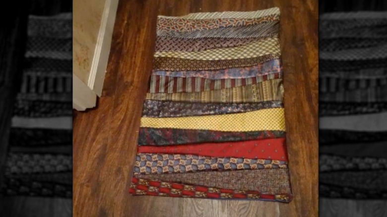 Floor rug made from old neck ties