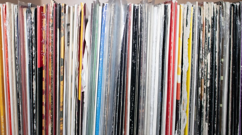 Old vinyl records collection