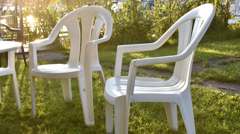 Typical plastic patio chairs