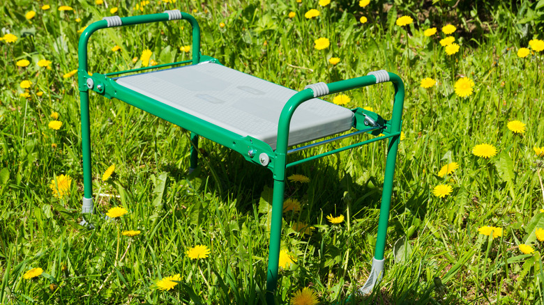 A small garden stool to use while weeding