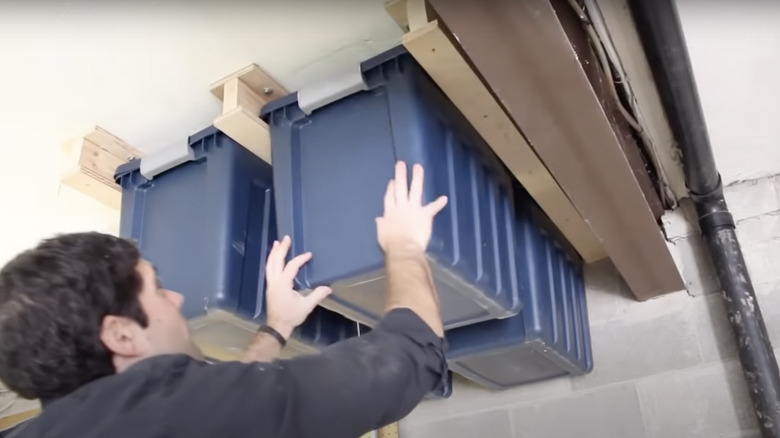 Ceiling garage storage DIY