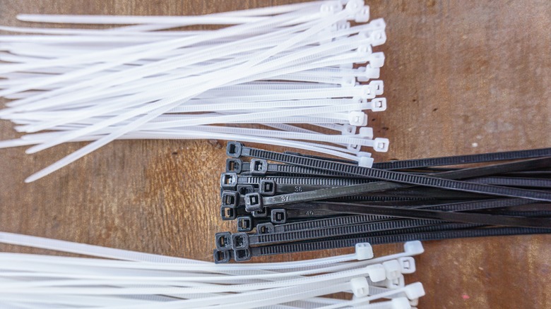 zip ties on table