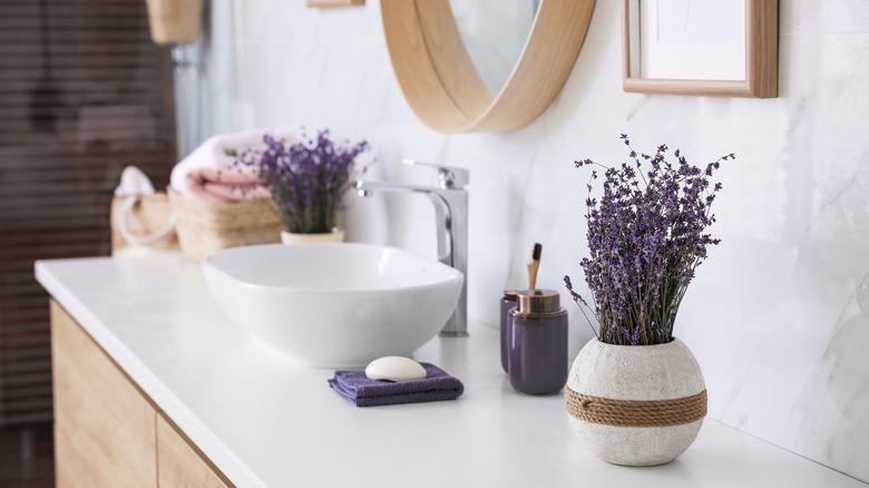 dried lavender on countertop