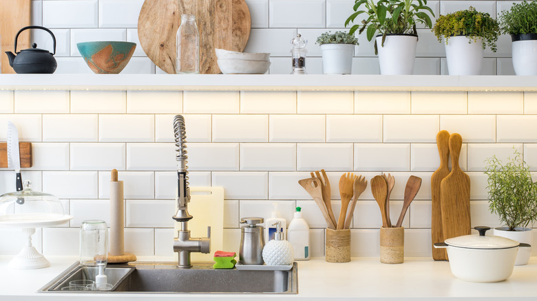 organized kitchen countertop