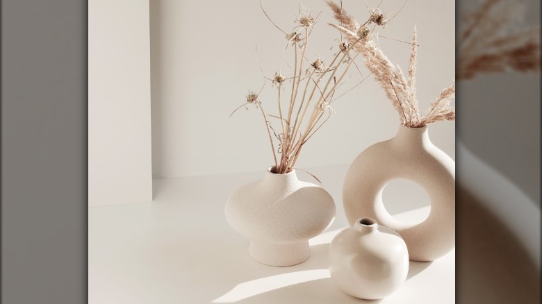 Group of white vases