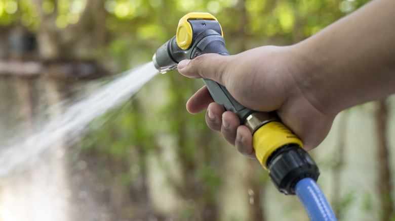 Pressure washer closeup