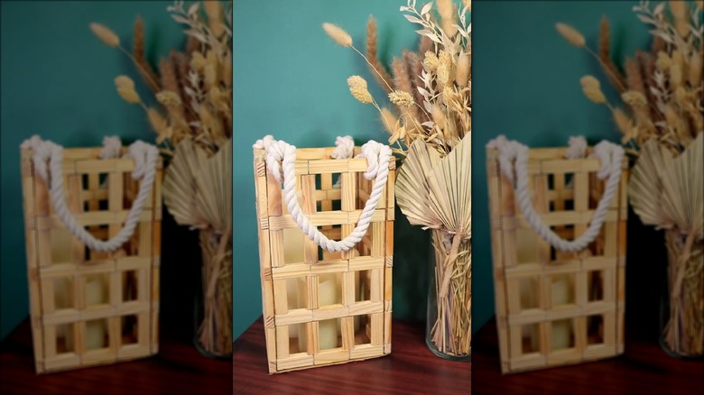 DIY Jenga block lantern 