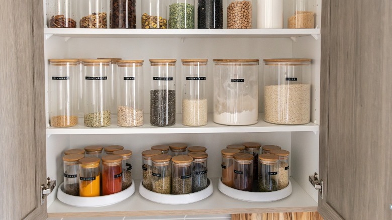 pantry with turntables