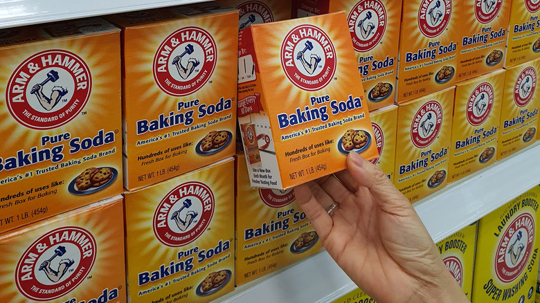 Baking soda on shelf
