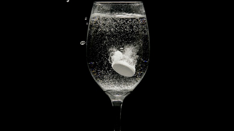 Alka-Seltzer tablets in water