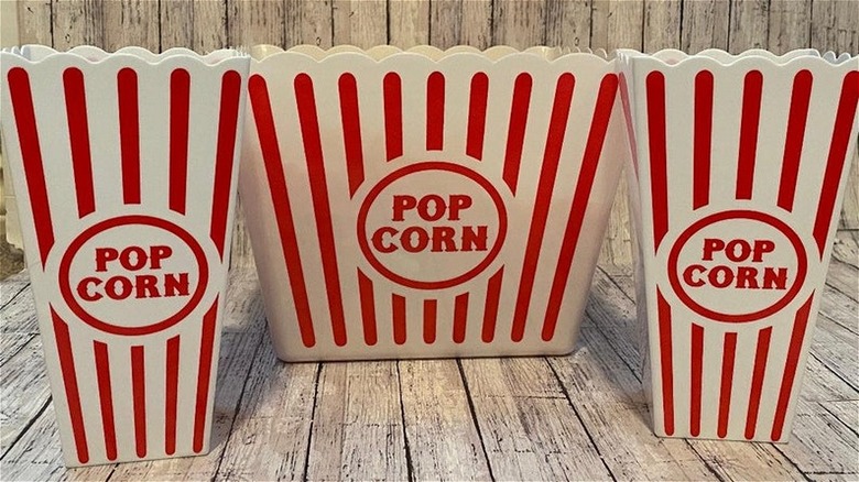 popcorn buckets on wood