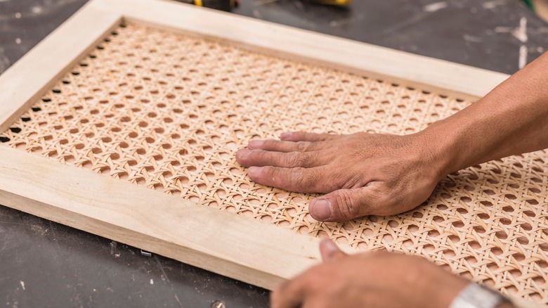 building rattan cabinet door