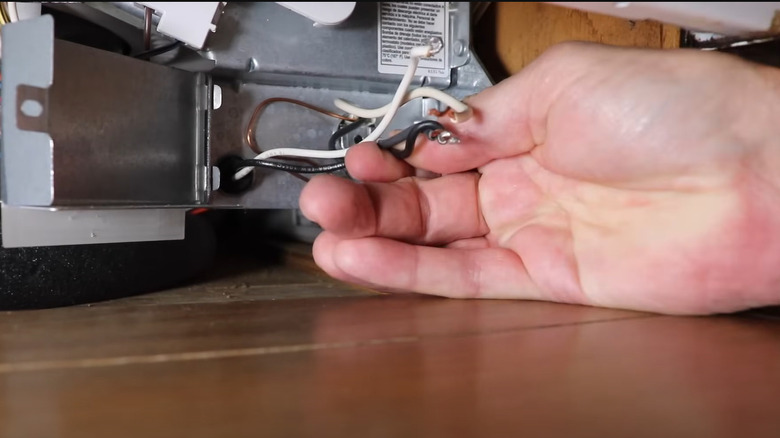 disconnecting wires under dishwasher