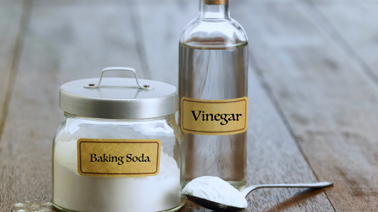 Baking soda and vinegar jars