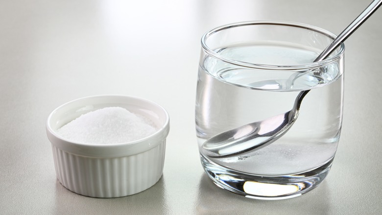 Salt and a glass of water