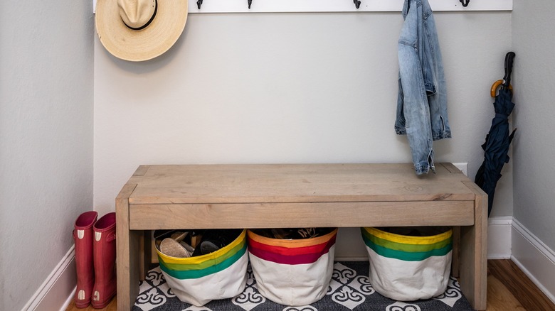 An organised mudroom 